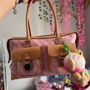 Dooney & Bourke Pink and Brown Satchel